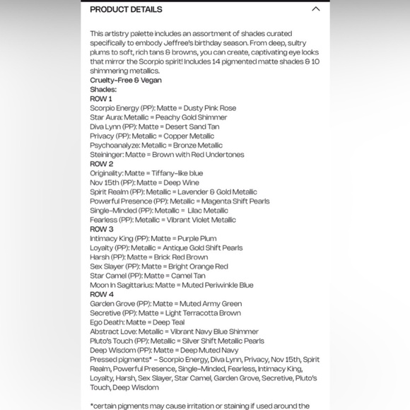 New in box Jeffree Star Scorpio Palette Eye shadow Jewel tones plum‎ tan brown - Picture 8 of 10